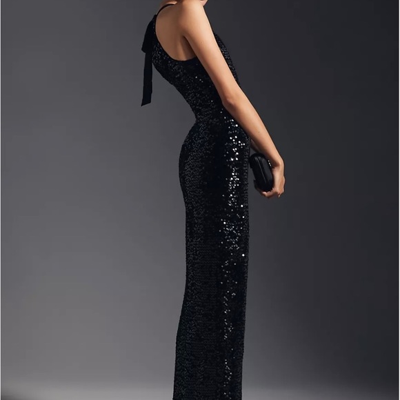 ANTHROPOLOGIE HUTCH SEQUIN HALTER JUMPSUIT BLACK  SIZE  8P NWT - Picture 5 of 17